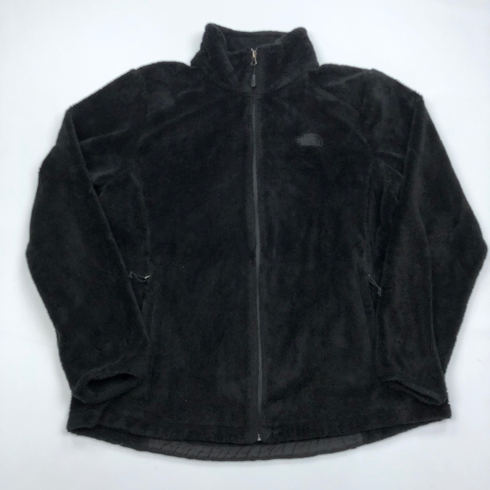 The North Face Osito Fleece Jacket Womens XL Black Full Zip Soft Fuzzy Coat - Picture 1 of 10